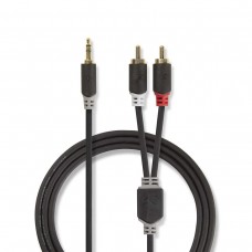 Laidas 3.5mm stereo - 2xRCA (K-K) 10m varinis (Cu) gold Nedis 